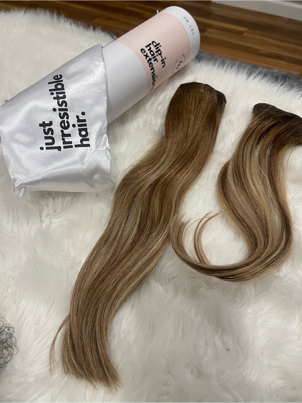 Just Irresistible Hair Clip-In Extensions Ash brown Balayage 14” Human hair.